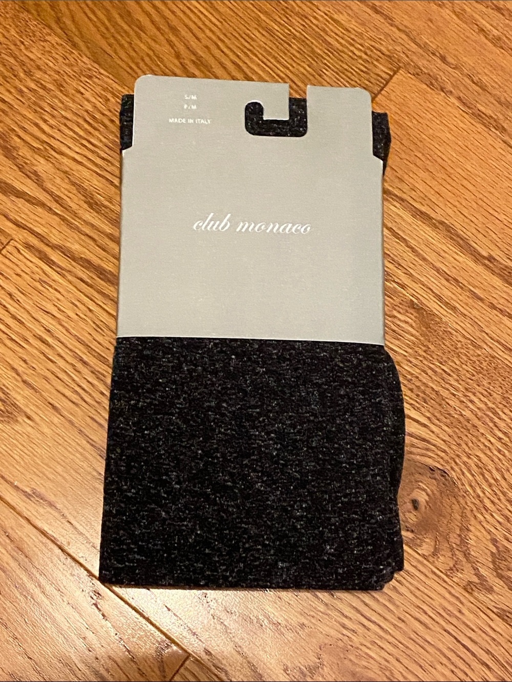 NWT Club Monaco Women’s Charcoal Speckle Tights S/M Made in Italy